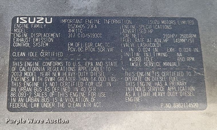 image for item DR4815 2014 Isuzu  NRR box truck