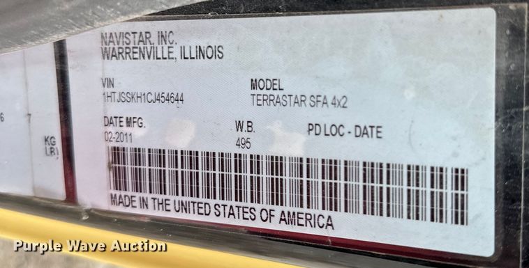 image for item DS4166 2012 International  Terrastar box truck