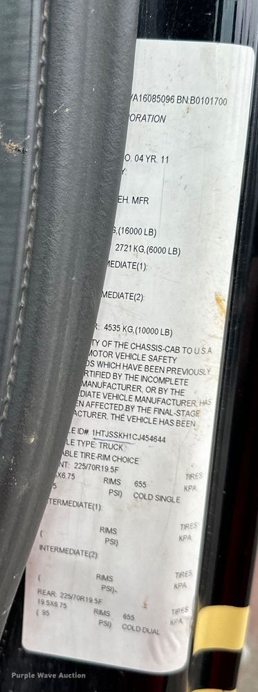 image for item DS4166 2012 International  Terrastar box truck