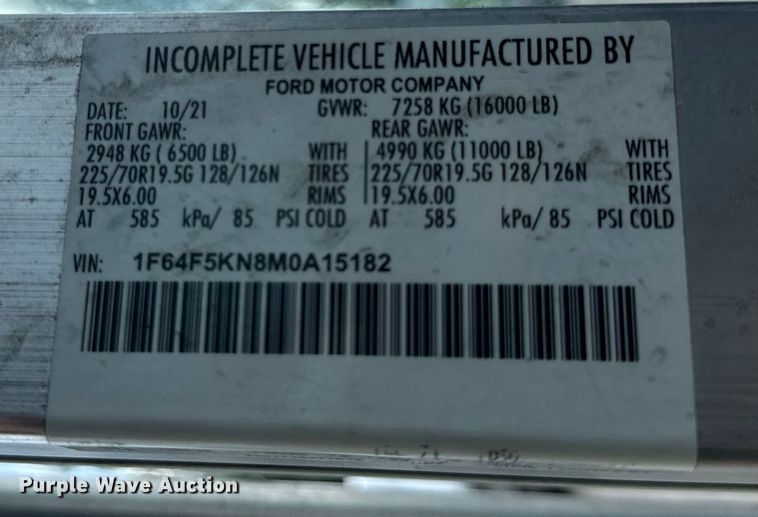 image for item DS5561 2021 Ford  F59 delivery truck