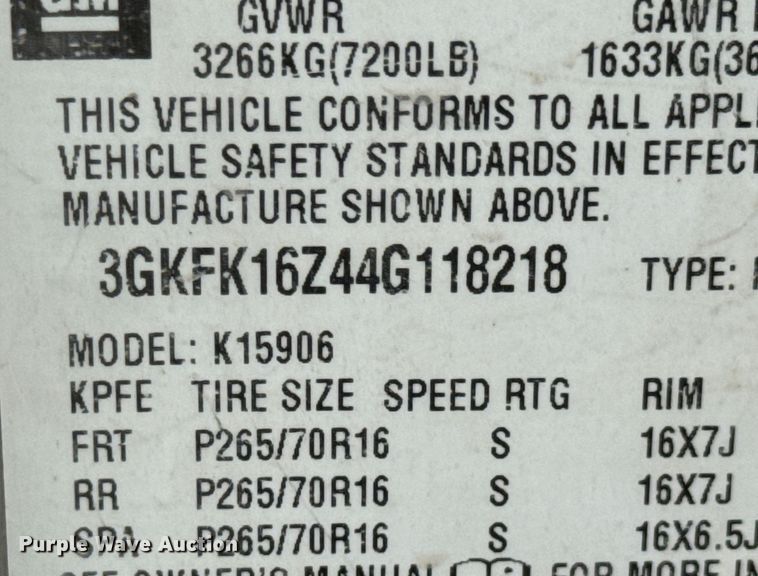 image for item DX0664 2004 GMC Yukon XL SUV