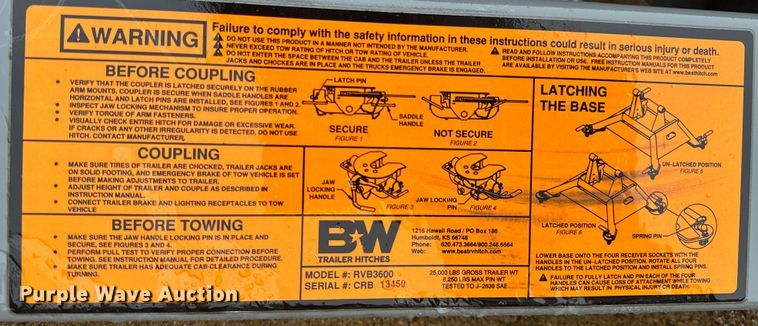 image for item DX0690 (2) B&W Companion fifth wheel hitches