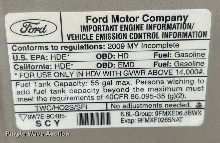 image for item EG0673 2009 Ford E450 Super Duty shuttle bus