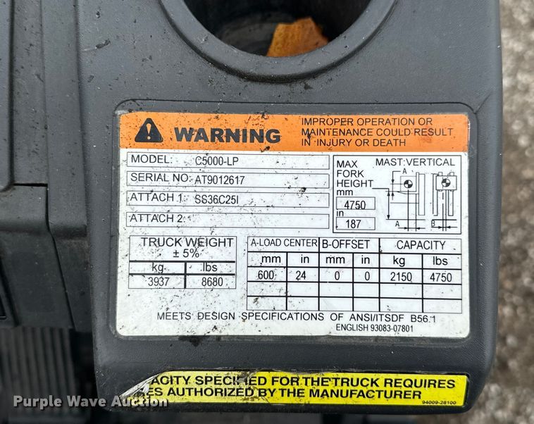 image for item EG1632 2008 Caterpillar  C5000-LP forklift