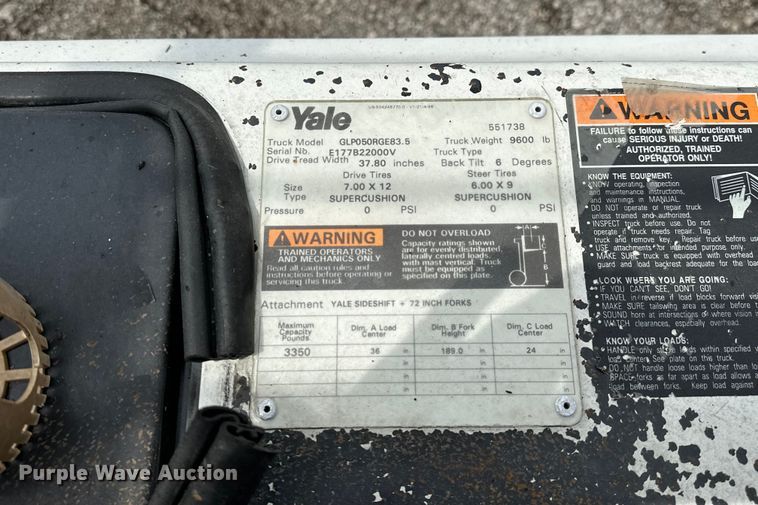 image for item EG1638 1998 Yale GLP050RGE83.5 forklift