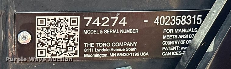 image for item EG1647 2018 Toro ZMaster 7000 ZTR lawn mower