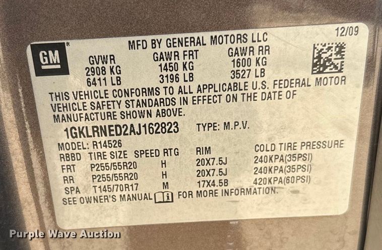 image for item EH3955 2010 GMC Acadia SUV