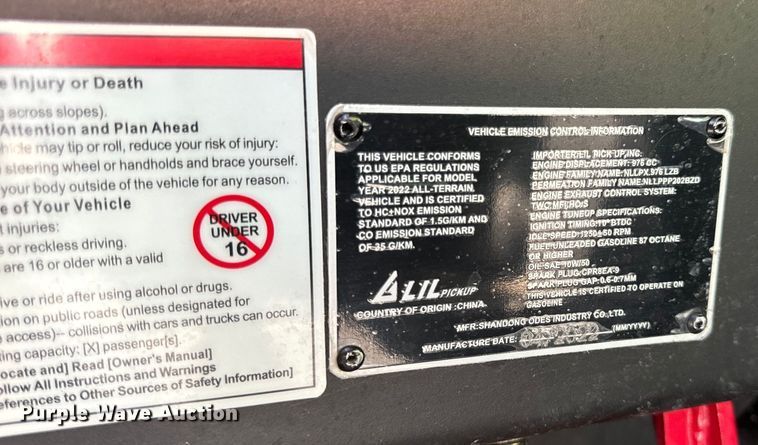 image for item EH6906 2022 Odes Sportcross utility vehicle