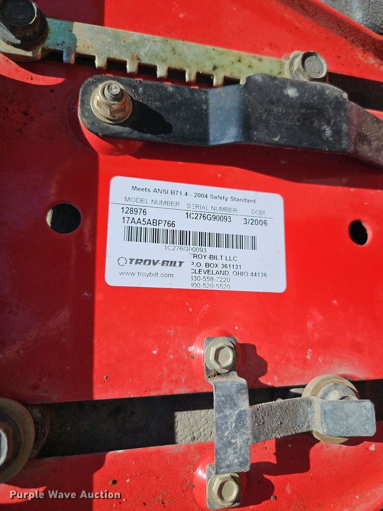 image for item EI3900 Troy-Built 128976 ZTR lawn mower