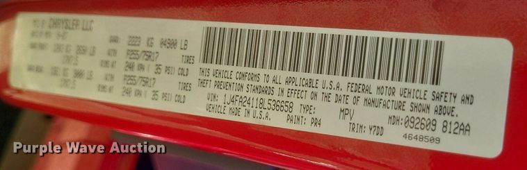 image for item EJ8004 2008 Jeep Wrangler  SUV