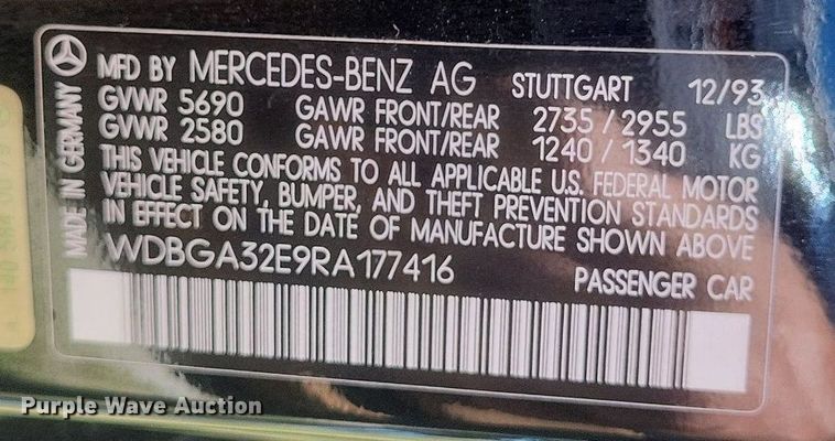 image for item EJ8005 1994 Mercedes-Benz  S320 