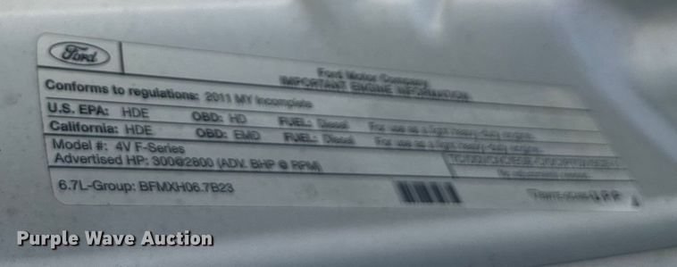 image for item EK1365 2011 Ford F550 flatbed truck