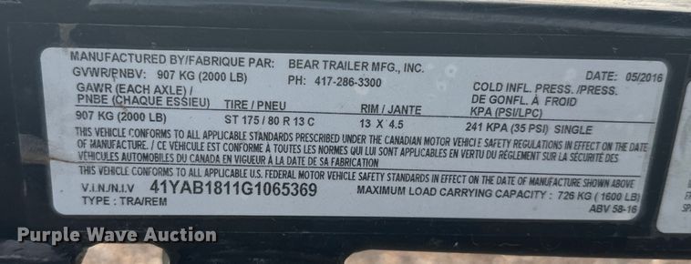 image for item EK1392 2016 Aluma Craft 165 Prowler boat