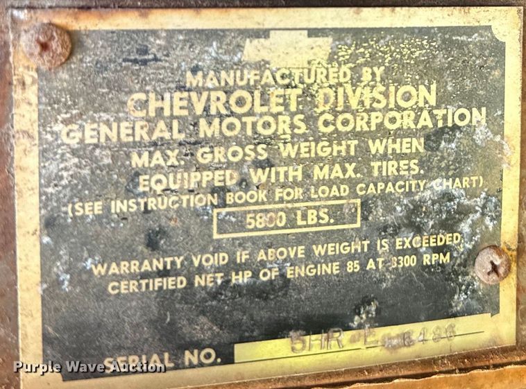 image for item EK1444 1950 Chevrolet  3600 pickup truck