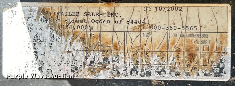 image for item EK4698 2002 Big Bubba equipment trailer