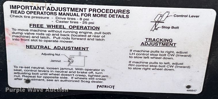 image for item EK4728 Scag SMPZ-61H ZTR lawn mower