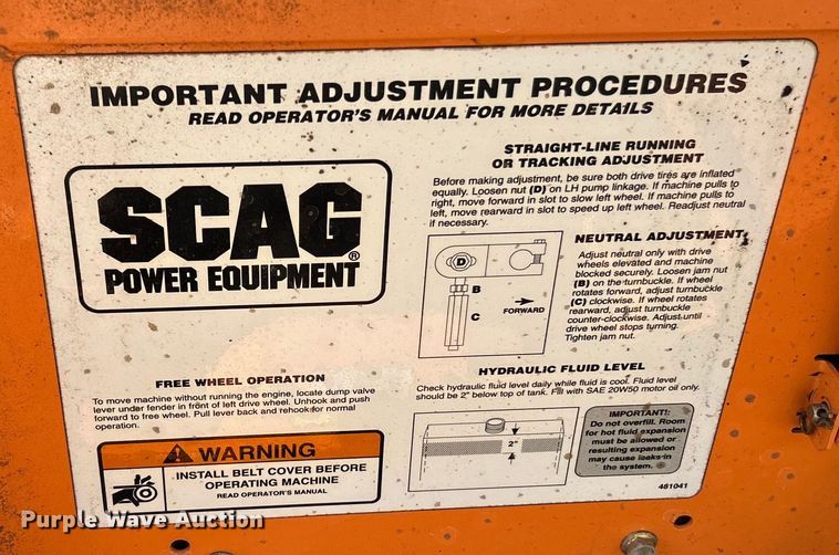 image for item EK4729 Scag SSZ-18CV-48 ZTR lawn mower