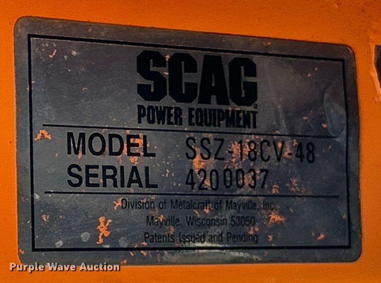 image for item EK4729 Scag SSZ-18CV-48 ZTR lawn mower