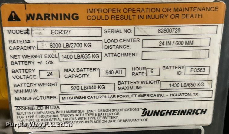 image for item EK4768 Jungheinrich ECR 327 pallet jack