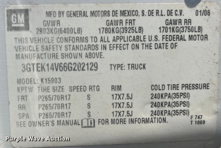 image for item EK8686 2006 GMC Sierra 1500 pickup truck