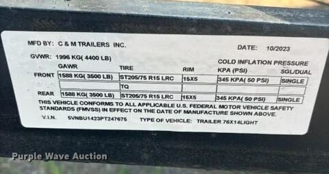 image for item IE9010 2023 C&M utility trailer