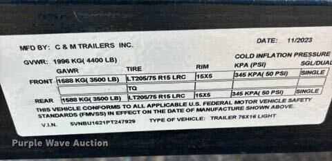 image for item IE9011 2023 CMRL utility trailer