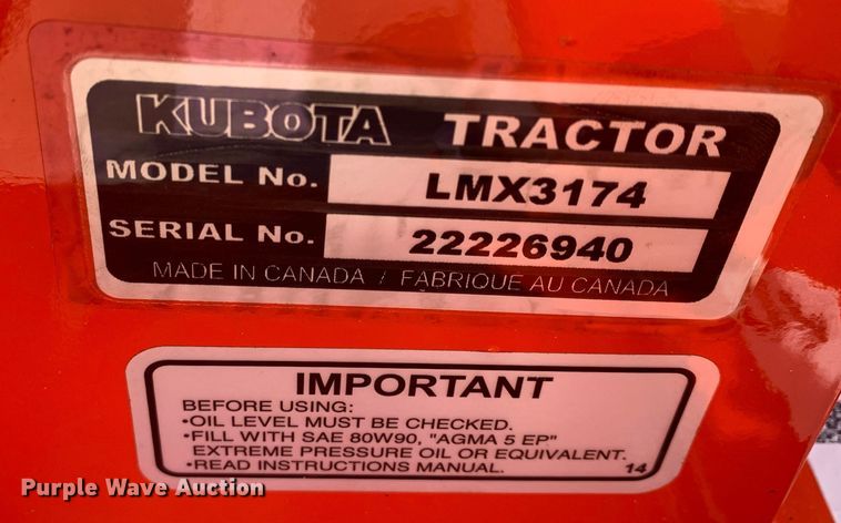 image for item JT9864 Kubota LMX3174 74