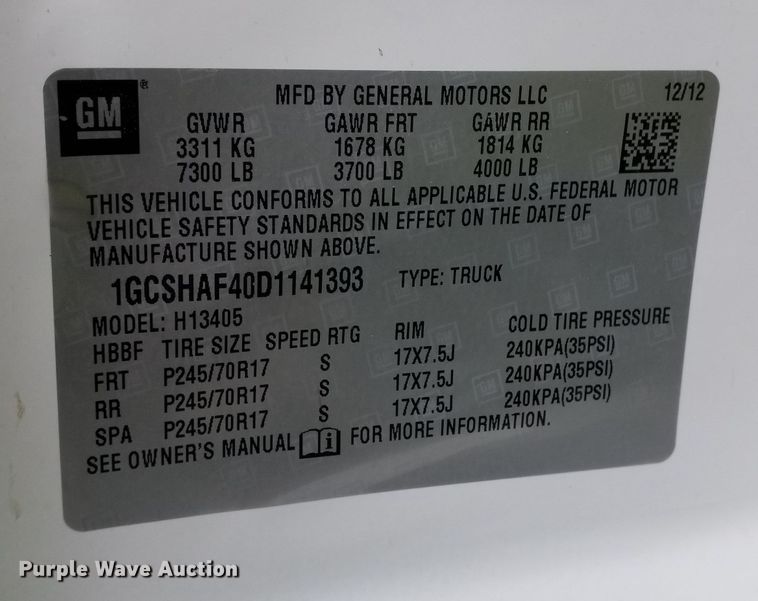 image for item KA9980 2013 Chevrolet  Express 1500 van