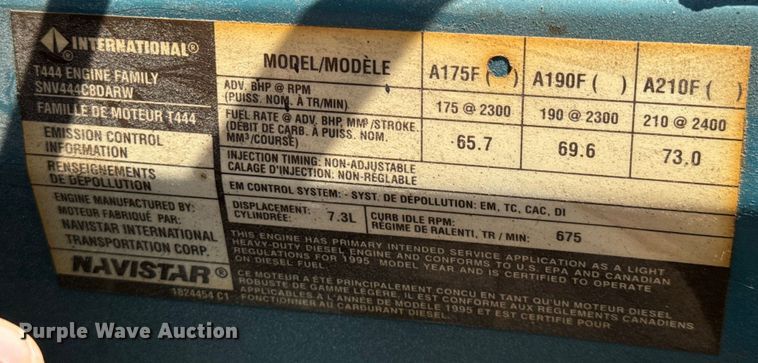 image for item MU9792 1995 International  4700 box truck