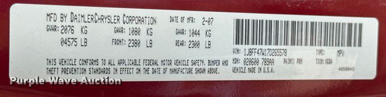 image for item ND9262 2007 Jeep Compass SUV