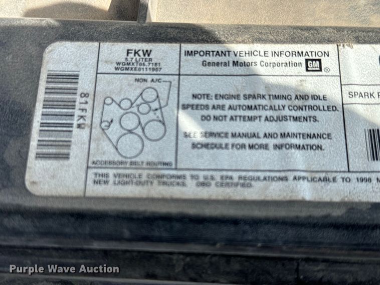 image for item NL9881 1998 GMC Sierra 1500 Ext. Cab pickup truck