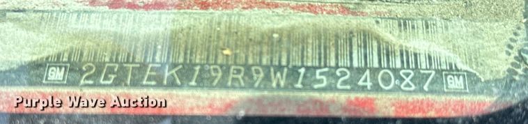 image for item NL9881 1998 GMC Sierra 1500 Ext. Cab pickup truck