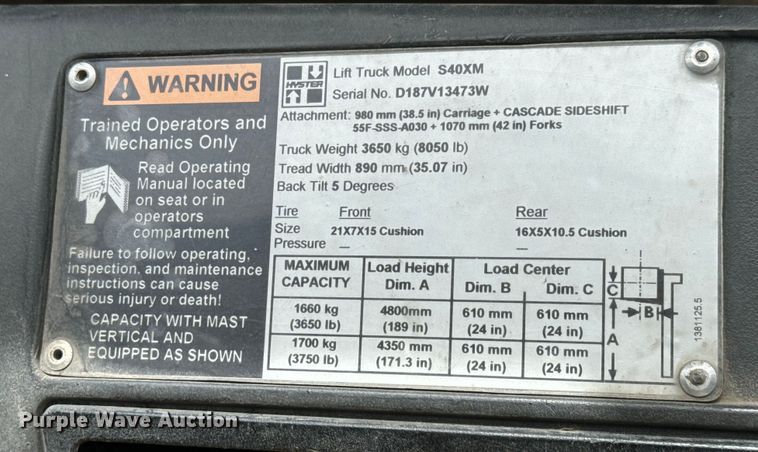 image for item NL9900 Hyster S40XM forklift