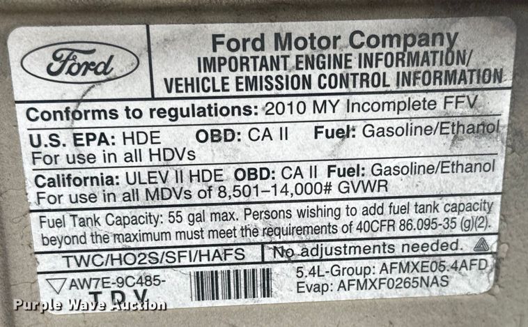 image for item NL9901 2010 Ford E350 Super Duty utility van