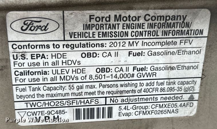 image for item NL9903 2012 Ford E350 Super Duty utility van