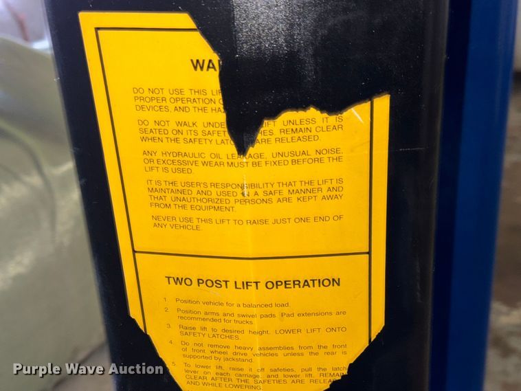 image for item NL9909 Forward Manufacturing DP10A two post automotive lift