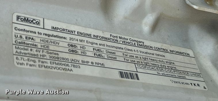 image for item NL9935 2014 Ford F450 Super Duty XL Crew Cab utility / service truck