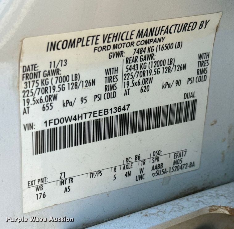 image for item NL9935 2014 Ford F450 Super Duty XL Crew Cab utility / service truck