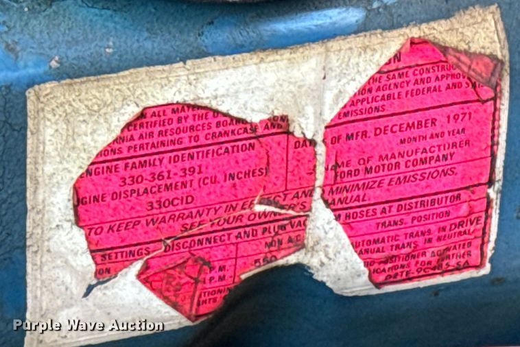 image for item NL9975 1972 Ford F600 pumper fire truck