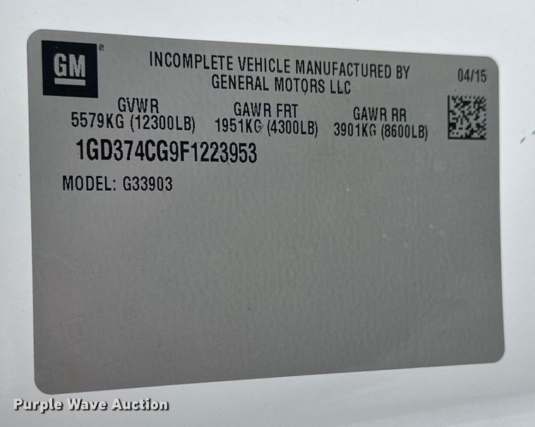 image for item NT9365 2015 GMC Savana G3500 delivery truck