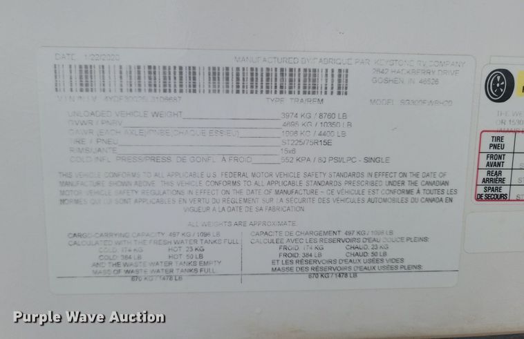 image for item NZ9826 2020 Keystone RV Springdale SG300FWBH20 camper