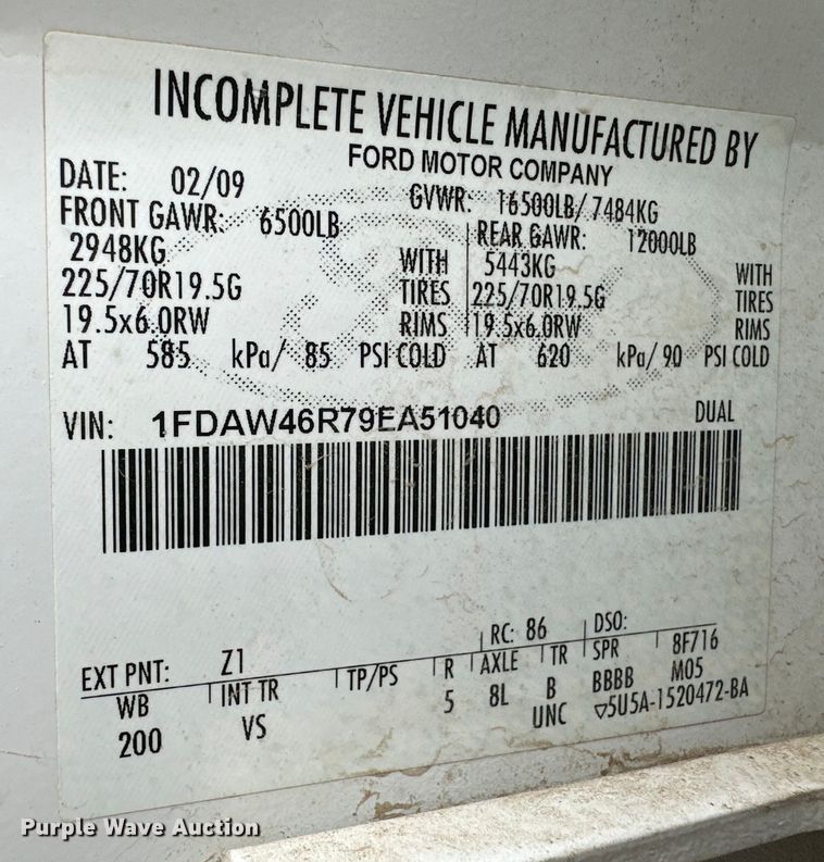 image for item OI9207 2009 Ford F450 Super Duty utility / service truck