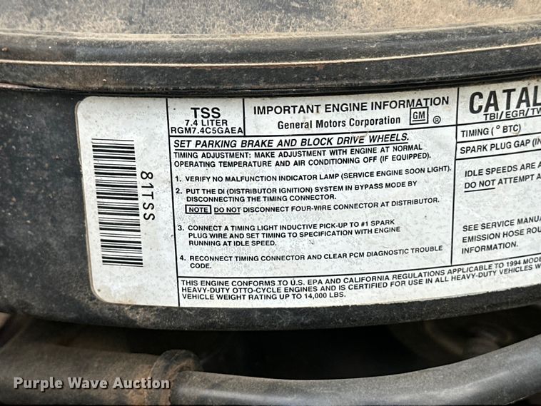 image for item OL9588 1994 Chevrolet C3500 flatbed pickup truck