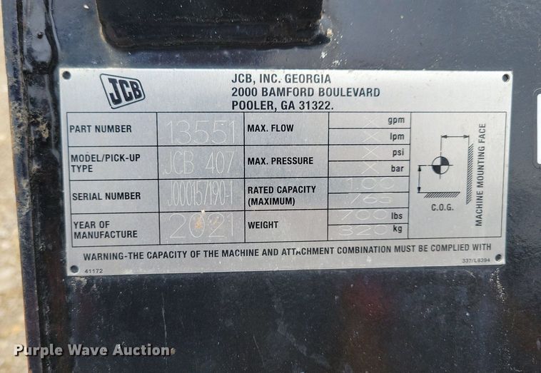 image for item DG0630 2022 JCB 407 wheel loader