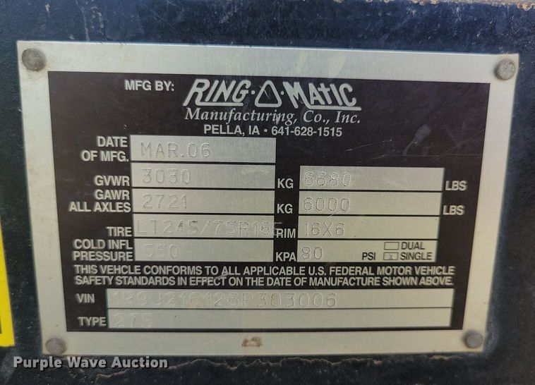 image for item DG0634 2006 Ring-O-Matic 275 vacuum excavator