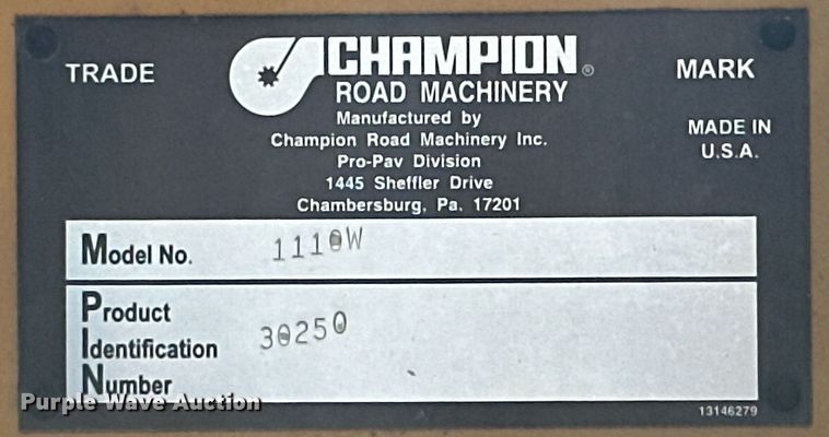image for item DK6647 2000 Champion 1110W paver