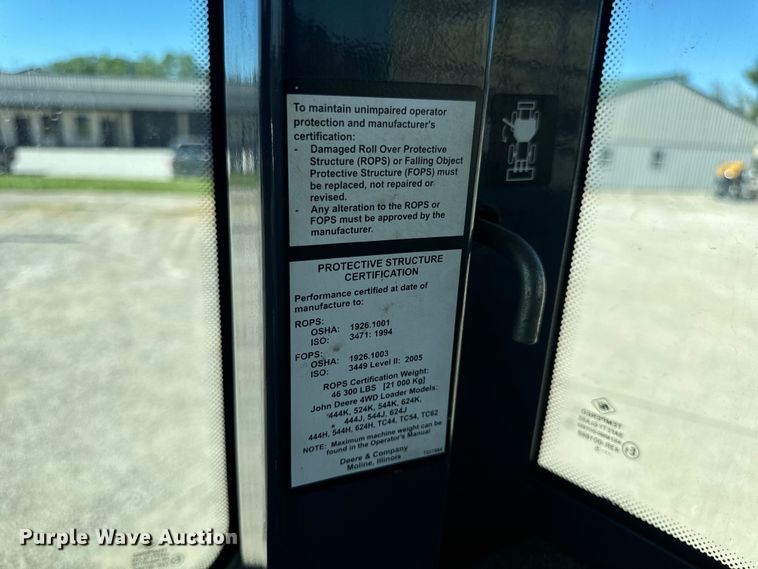 image for item DL4418 2015 John Deere 544K wheel loader