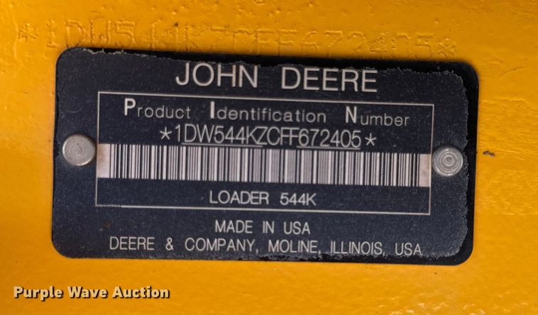 image for item DL4418 2015 John Deere 544K wheel loader