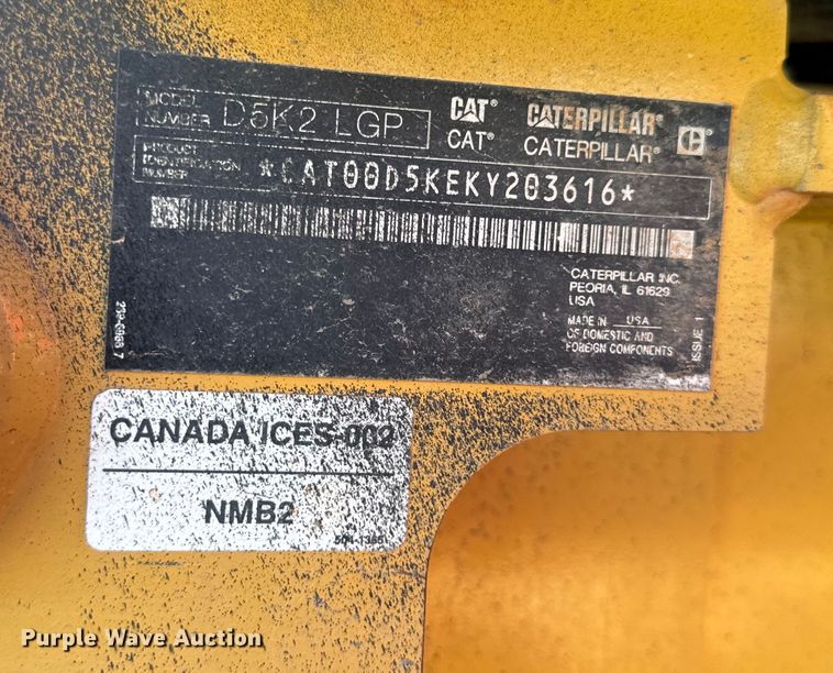 image for item DL4419 2018 Caterpillar  D5K2 LGP dozer