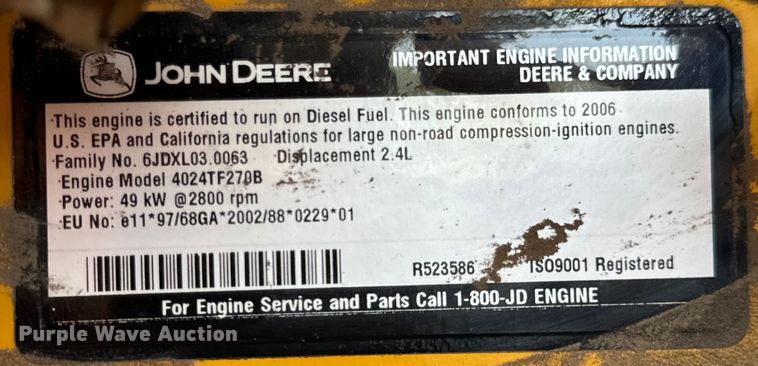image for item DL4451 2007 Sullivan-Palatek D210Q air compressor